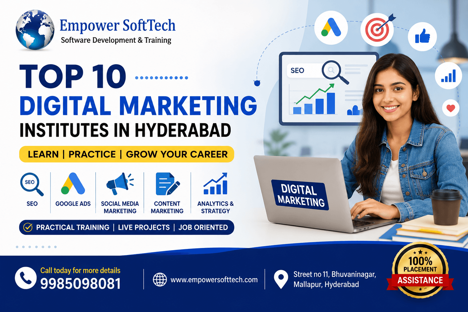 Read more about the article Top 10 Best Digital Marketing Institutes in Hyderabad